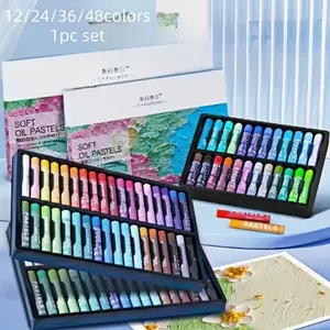 Soft Oil Pastel Set with 48 Vivid Colors, Art Supplies, Art Craft Supplies, Art Drawing Supplies, Perfect for Blending and Mixing, Ideal for Artists, Beginners, Adults and Teachers