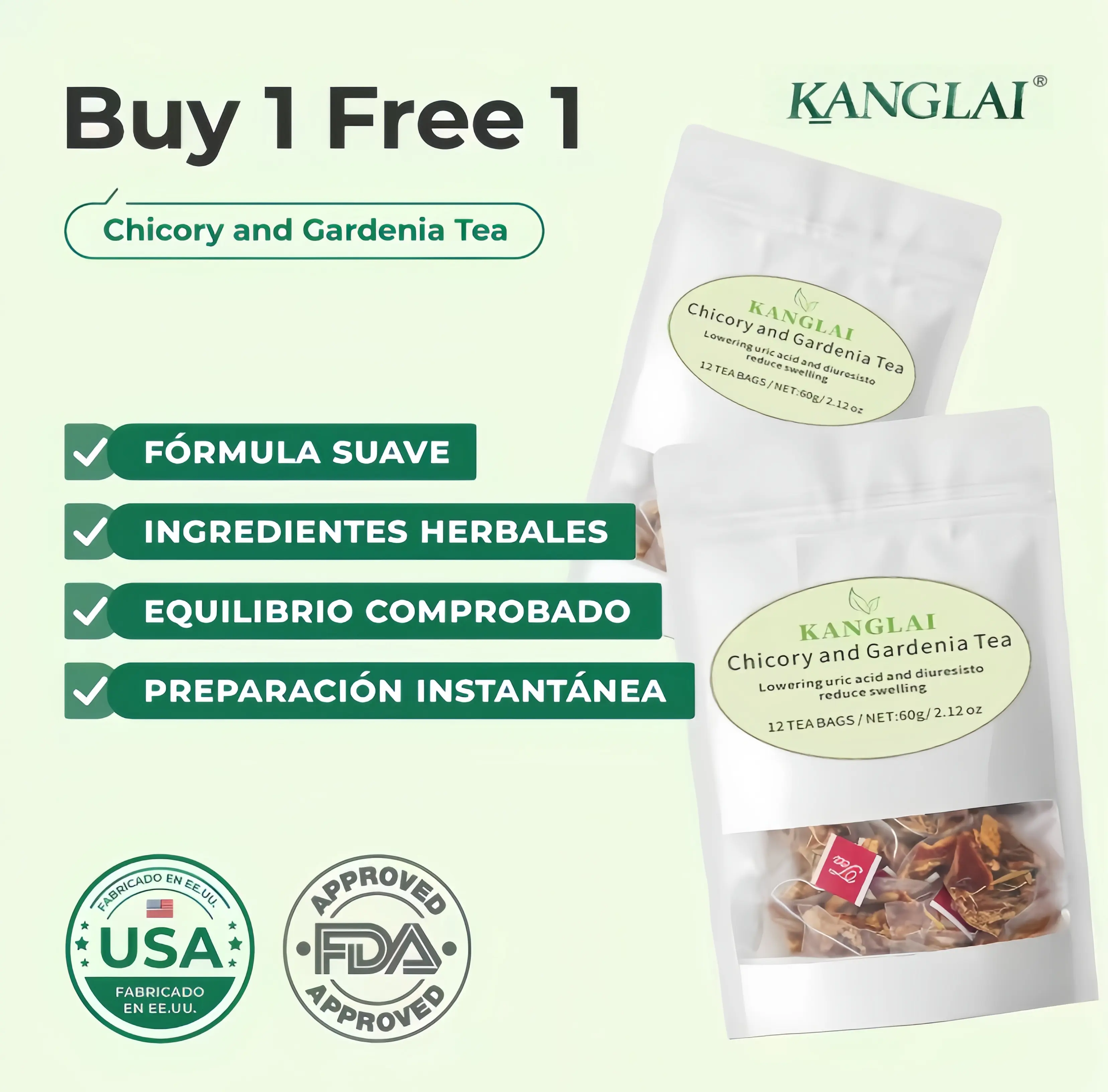 【Buy1Get1Free】Chicory7andGardeniaHerbalTeaReadytoEatConvenientl OrangePeel&Chrysanthemum-CoolRelieffrom Heat12TeaBagsNaturalIngredientsBrewed Beverage