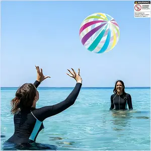 Transparent Beach Ball with Colorful Stripes And Dots, Perfect for Birthday Parties And Hawaiian Summer Decorations, Essential for Pool Parties, Colorful Swimming Pool Toys, Inflatable Balls, And Water Toys