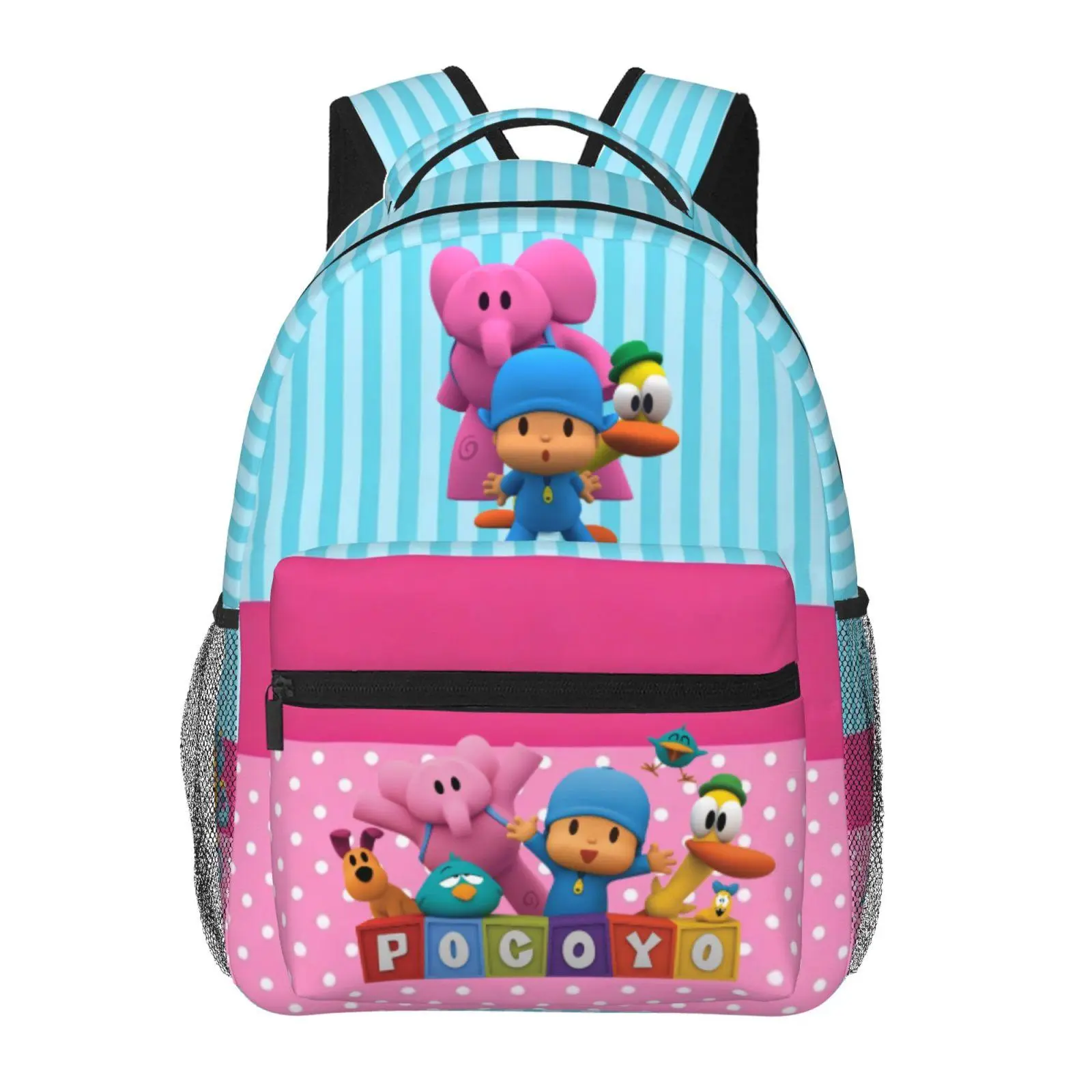 Pocoyo Kids Backpack Pocoyo cartoon Daypack Pocoyo kids show Wear-Resistant Bookbag for Elementary, Camping & Weekend Outings