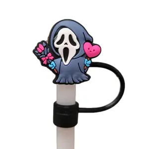 Ghost Scream Valentine's Day Straw Topper Ghost Scream Valentine's Day Straw Topper