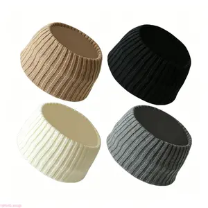 4Pcs Soft Elastic Sports Headbands, Women's Winter Warm Ear Covers, Solid Color Zigzag Fringe Headwear, Comfort Fit for Daily Casual Formal Outdoor Occasions fathersdaygift