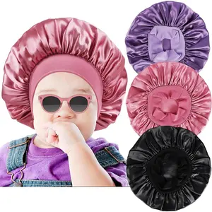 S-49 3 PCS Satin Baby Bonnets for Curly Hair,Baby Silk Bonnet for Sleeping for Girls Boys