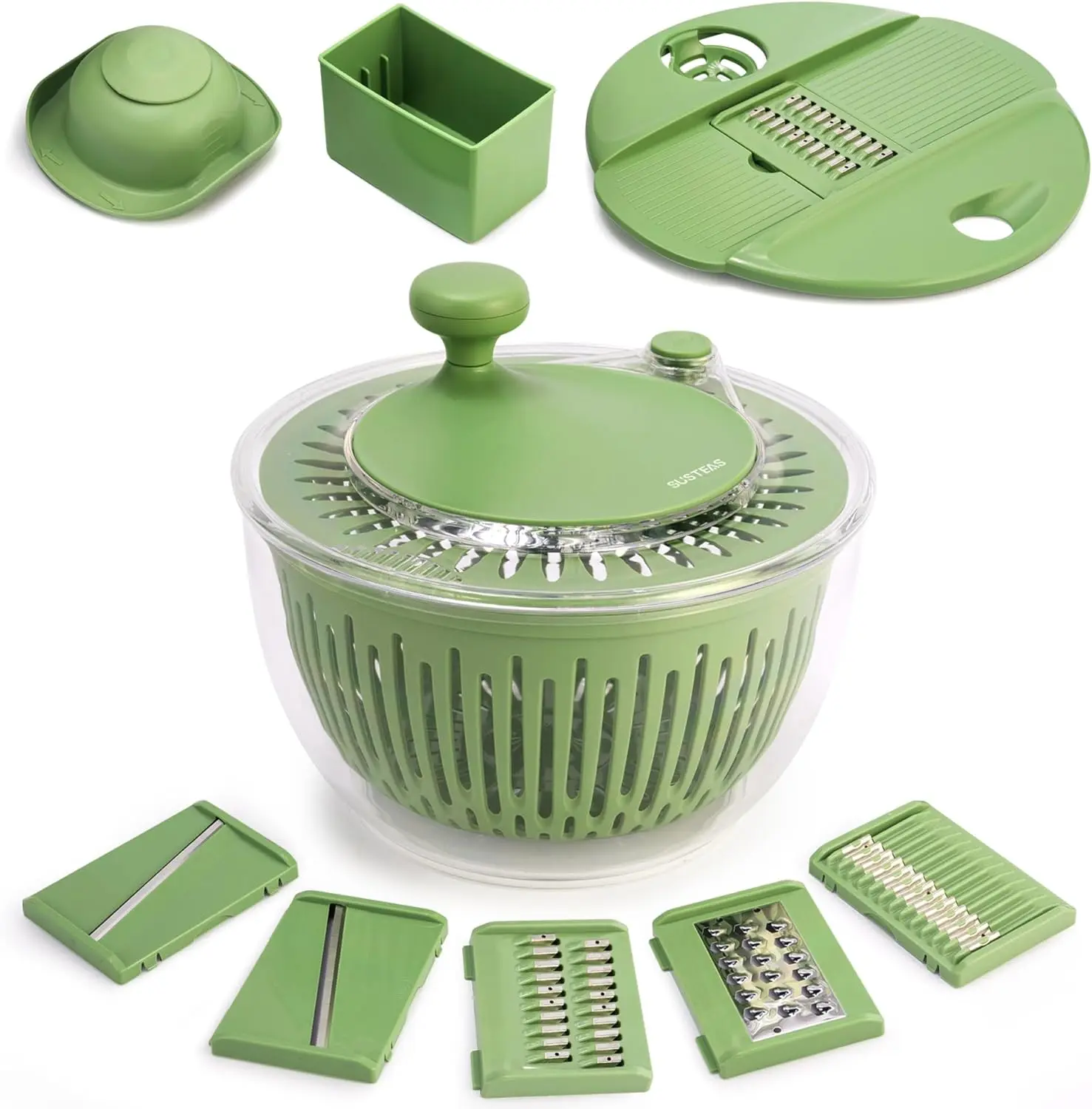 All-in-1 Salad Spinner & Vegetable Washer with Slicer | 4.25Qt Kitchen Tool susteas
