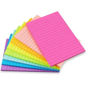 Lined Sticky Notes - 4x6 Sticky Notes with Lines Self-Stick Note Pads  for Home Office Notebook, 8 Pads, 45 Sheets/Pad