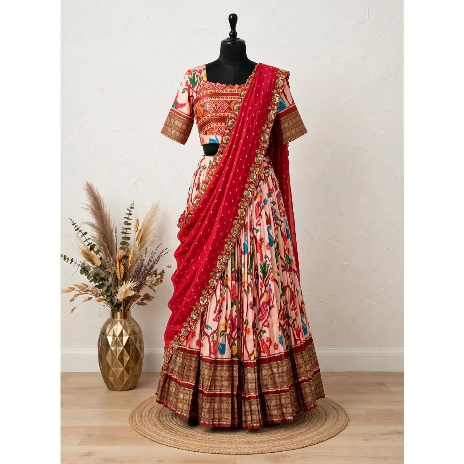 Patola Silk Lehenga Choli Set with Dupatta