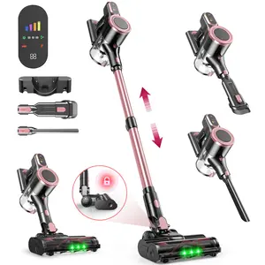 【DealsForYouDays】8-in-1 Self-Standing Stick Vacuum Cleaner | 45kPa & 500W for Pet Hair, Car, Floor & Carpets, 50Min Runtime, Handheld Cordless Vacuum for LED Display & HEPA Filter, Wall Mountable