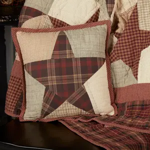 Rustic Star Quilted 12x12 Pillow