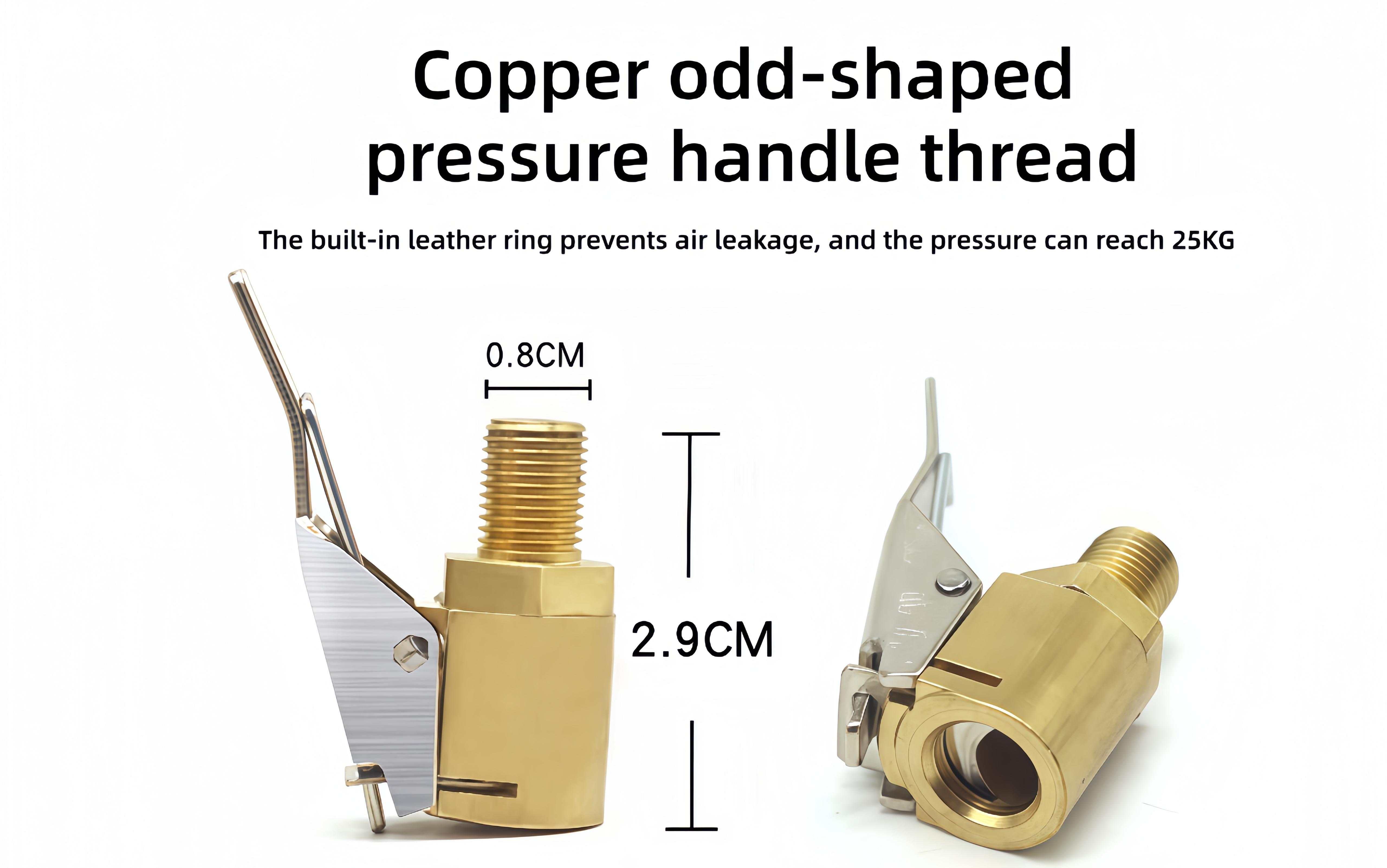 Tire Inflation Quick Connector Solid Brass Air Chuck Nozzle Adapter No Air Leakage One-Click Locking Design Universal Car Motorcycle Bike Tire Inflator Pump Adapter Must-Have Auto Repair Tool