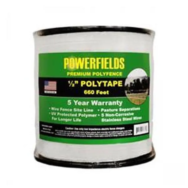 Powerfields 1382003 0. 5 in. x 660 ft. Powerfields White Polytape