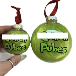 Green Monster Pubes Funny Christmas Ornament for Festive Home Decor Shatterproof Decoration Funny Joke Gift christmas tree decor