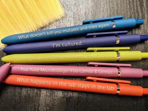 Microbiology Pens｜Set of 5 Laser Engraved Soft Touch Pens |  Made in Flatbush
