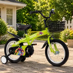 18 Inch Kids Bike with Training Wheels, Adjustable Seat & Handlebar, Durable Steel Frame, Coaster & V Brakes, for Boys Girls Ages 5-10 Years, 45-57 Inch Height, Green Iron Plastic Outdoor Bicycle for Park Neighborhood Riding, Green Color Options