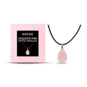 Hoexe exquisite rose crystal necklace, light luxury, niche, Instagram minimalist style, versatile for daily use, collarbone chain, gentle and elegant
