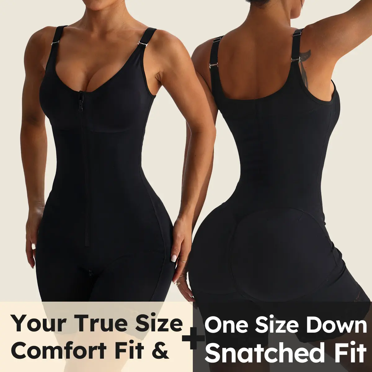 2 Sizes - Black + Black (down one size)