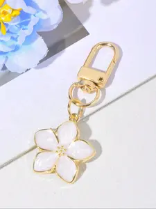 Flower Design Keychain, Cute Metal Pendant Keychain for Phone Case, Headphone Case, Handbag, Keyring, School Supplies, Teacher Gifts