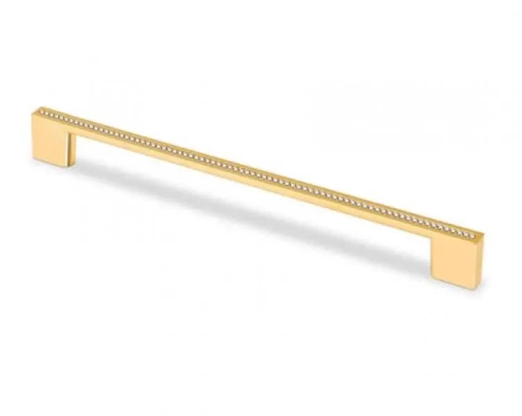 Topex M3805.224256ORZSWA Modern Houseware 10.1 in. Rectangular Door Pull with Gold Swarovski Crystals (10.01 in Compatible)