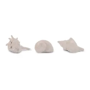 360 Stand Melrose 96038DS Beige Resin Shell Decor Ornaments - Set of 12, 2 in./2.5 in./3 in. Bowl-Style Pieces for Table, Room Decor