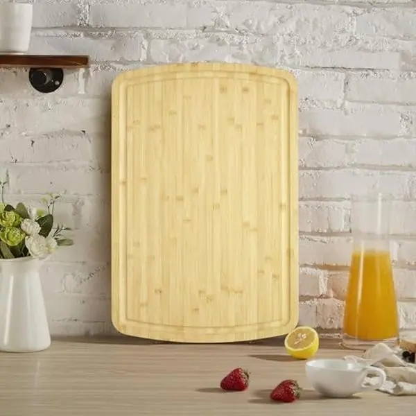 30x20 in Organic Bamboo Cutting Board - Food-Grade Non-Toxic Double Sided, Extra Large Stylish Modern Stovetop Cover, Over-the-Sink Prep Tool for Meat & Cheese, Food Safe Easy to Clean Chopping Board, Food Safe Chopping Boards