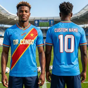 Custom DR Congo Football Jersey, Personalized Congo Soccer Shirt, DRC Team Jersey with Custom Name and Number, Soccer Fan Gift XCE
