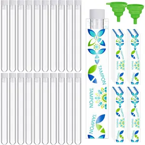 62 Pcs Tampon Set Includes 20 Tube for Women 40 Tampon Reusable Wrappers 2 Silicone Funnels