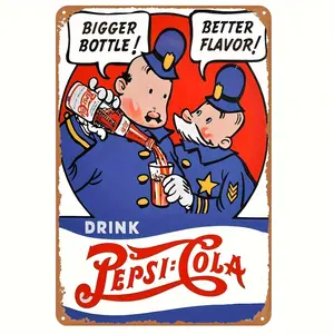 "Timeless appeal" Pepsi Cola vintage metal sign (8 "x12") -perfect for home, bar, cafe, or office decor