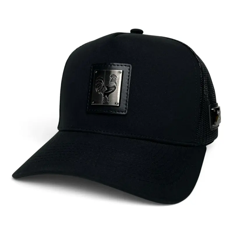Rooster Trucker Snapback Hat Adjustable Curved Brim Black for men