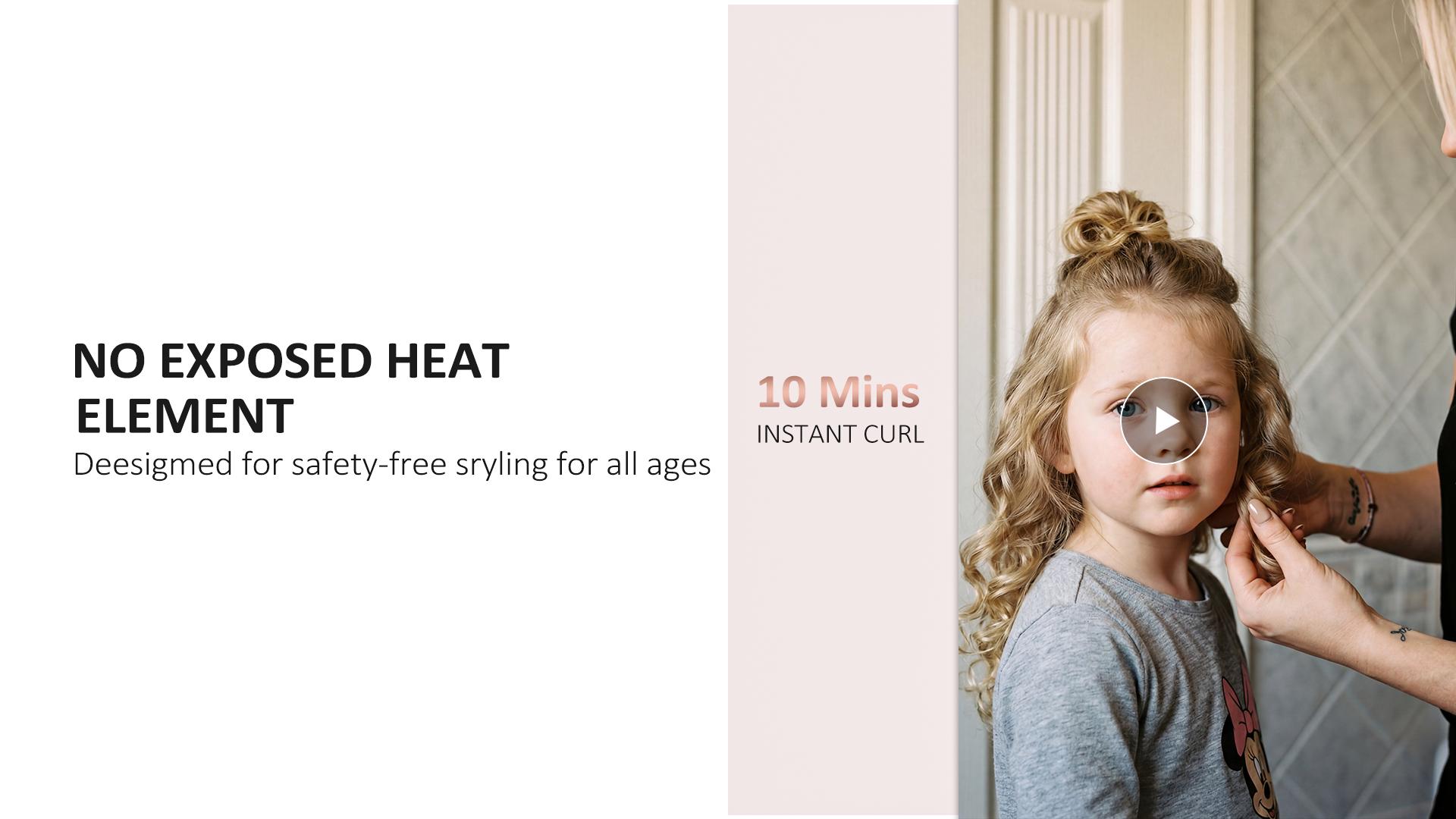 Automatic Rotating Curling Iron -  CURLPRO Beach Waves Curling Wand, Portable Hair Curler, 500 Million Ionic, Dual Voltage & Lightweight for Travel, Ceramic Coating, 1 Inch, Pink