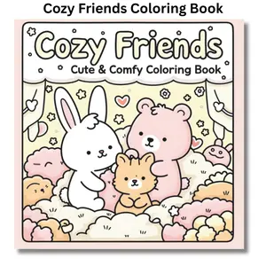 Cozy Friends Coloring Book: Cute & Comfy Coloring Book for Adults and Kids Feturing adorable, relaxing, and cozy-themed illustrations