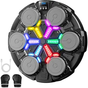 Upgraded Music Punching Machine for Kids and Adults, Wall Boxing Punching Pad with Bluetooth & Rhythm Lights, 3 Speed Modes, Home Fitness Boxing Equipment