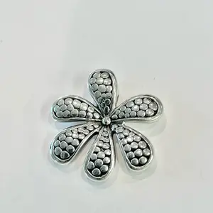 Sterling Silver 925 Puffy Hollow Lightweight Flower Pendant