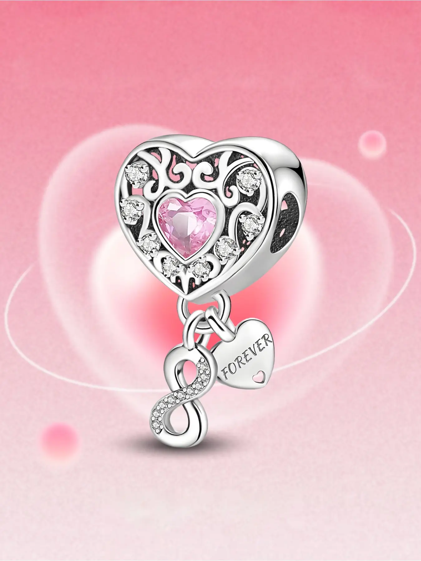 1Pc New Design Angel Love Infinity Charm Beaded Charm DIY Jewelry Making Kit for Bracelet Creative Craft Material Holiday Gift Pendant Women Birthday Gift Daily Wear Accessories Charm Accessory Diy Beading Accessories