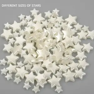 Soft Milk White Multi Size Pentagram DIY Shiny Three Dimensional Star Scatter Beads Handmade Hair Accessories Ornament Decoration Material Package