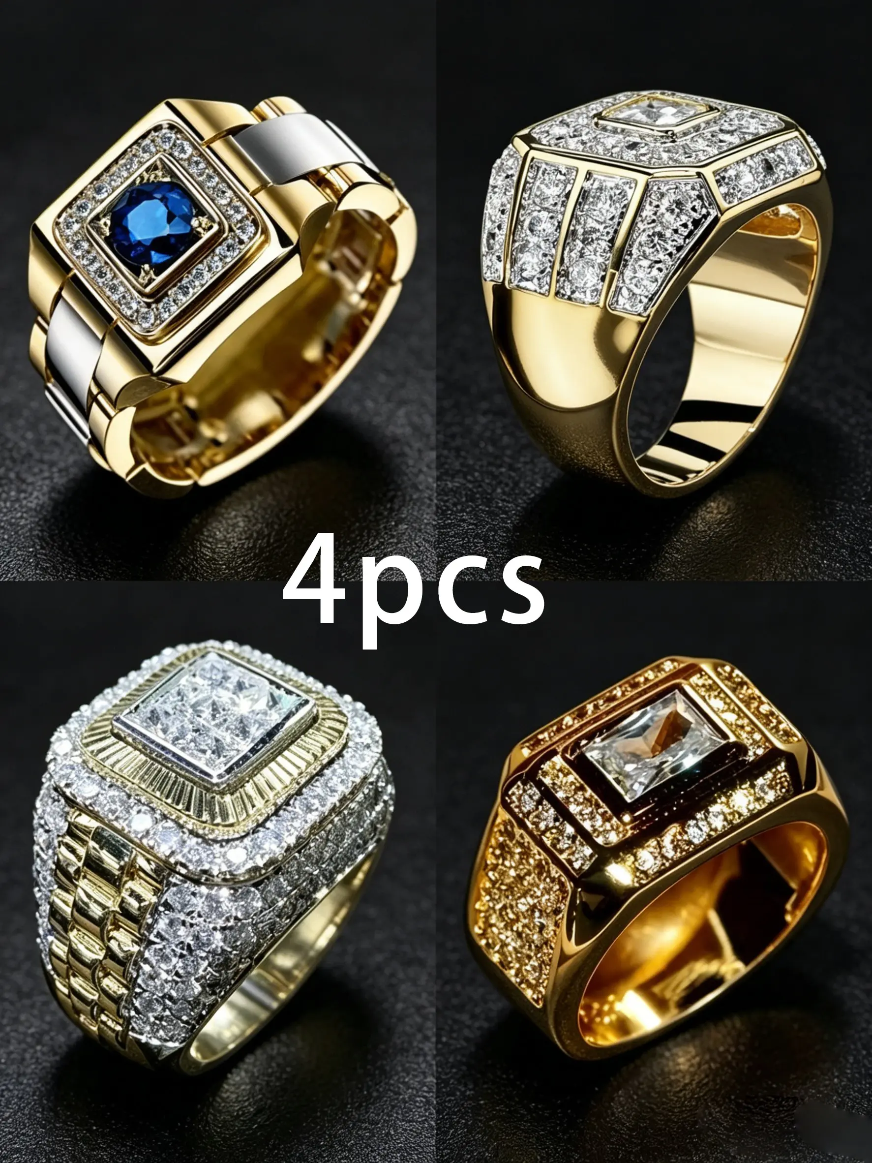 Men wide band ring set；stackable fashion rings；bold punk men rings；gift for boyfriend dad；Valentine Father's Day jewelry；carnival music festival accessories