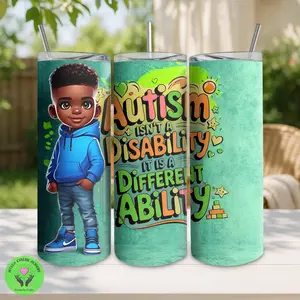 Autism Awareness Stainless Steel 20oz Vacuum Flask - Glossy Water Bottle, Neurodiversity Pride, Plastic-Free Option, Ideal for Birthday Gifting