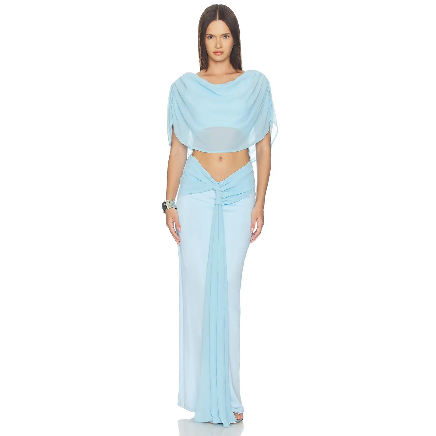 SNDYS Marnie Reversible Maxi Dress in Blue