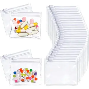 Self Sealing Storage Bags for Jewelry Accessories, Mini Reusable Ziplock Bags for Pills and Vitamins, Travel Organizers for Small Items