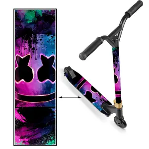 1 pink and blue graffiti, scooter sticker, skateboard body sticker, personalized installation anti-skid PVC material sticker eas