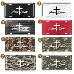 Jesus Saves Camo License Plate, 12" x 6" Aluminum Vanity Tag for US Vehicles, best gift, Old School Bottomland Camo, Duck Camo, Woodland Camo Vanity Plate N