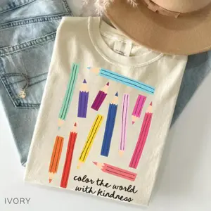 Comfort Colors Cute Art Teacher T-Shirt, Cute Elementary Teacher Shirt, Kindergarten Teacher Tee, Art Teacher Appreciation Gift, Back To School Top