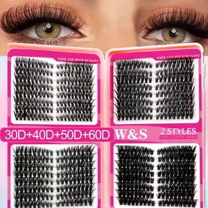Beginner Eyelashes, Cosmetic False Lashes, 30D/40D/50D/60D, 590 Clusters, Wispy Lash Clusters, Ultra Soft Lash Book, Easy to Use, Multiple Choices, Solid Form