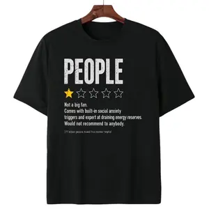 Vintage Distressed People Rating Relatable Lonely Mood Satirical Printed Daily Everyday Wear Comfortable T Shirt