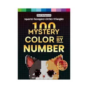 Adult Pixel Coloring Book, Digital Coloring Pages, Includes 100 Patterns with Numbers, Square Triangle Hexagon Circle Points, Relax Stress Relief