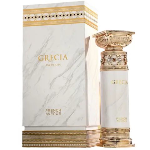 Fragrance World Grecia Extrait De Perfume - 100ml Alcohol-Based Unisex Niche EDP Spray, Concentrated Fragrance, Creamy Top, Warm Musk Base, Floral-Woody Musk, Rich & Warm Vanilla Scent, Jasmin & Encens, Long-Lasting Signature Formula, With Box