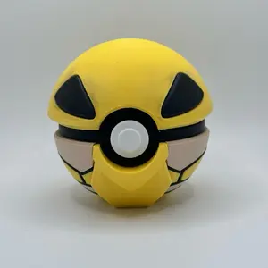 Kakuna Decorative Pokeball, Yellow Body with Black & Gray Design, Features Unique Black Elements, Ideal for Pokémon Collectors