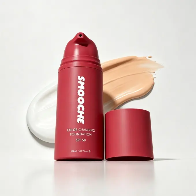 2026 Smooche Color Changing Foundation - Skin Tone Adapting Liquid Foundation for Women Self Adjusting Natural Finish Blurs Imperfections & Fine Lines SPF 15 All Skin Types