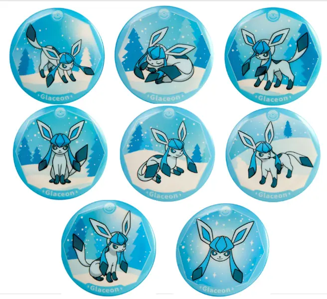 [Ship Sealed] Terastal Gathering Eeveelution Glaceon Series Jumbo Collectible Character Art Pinbacks