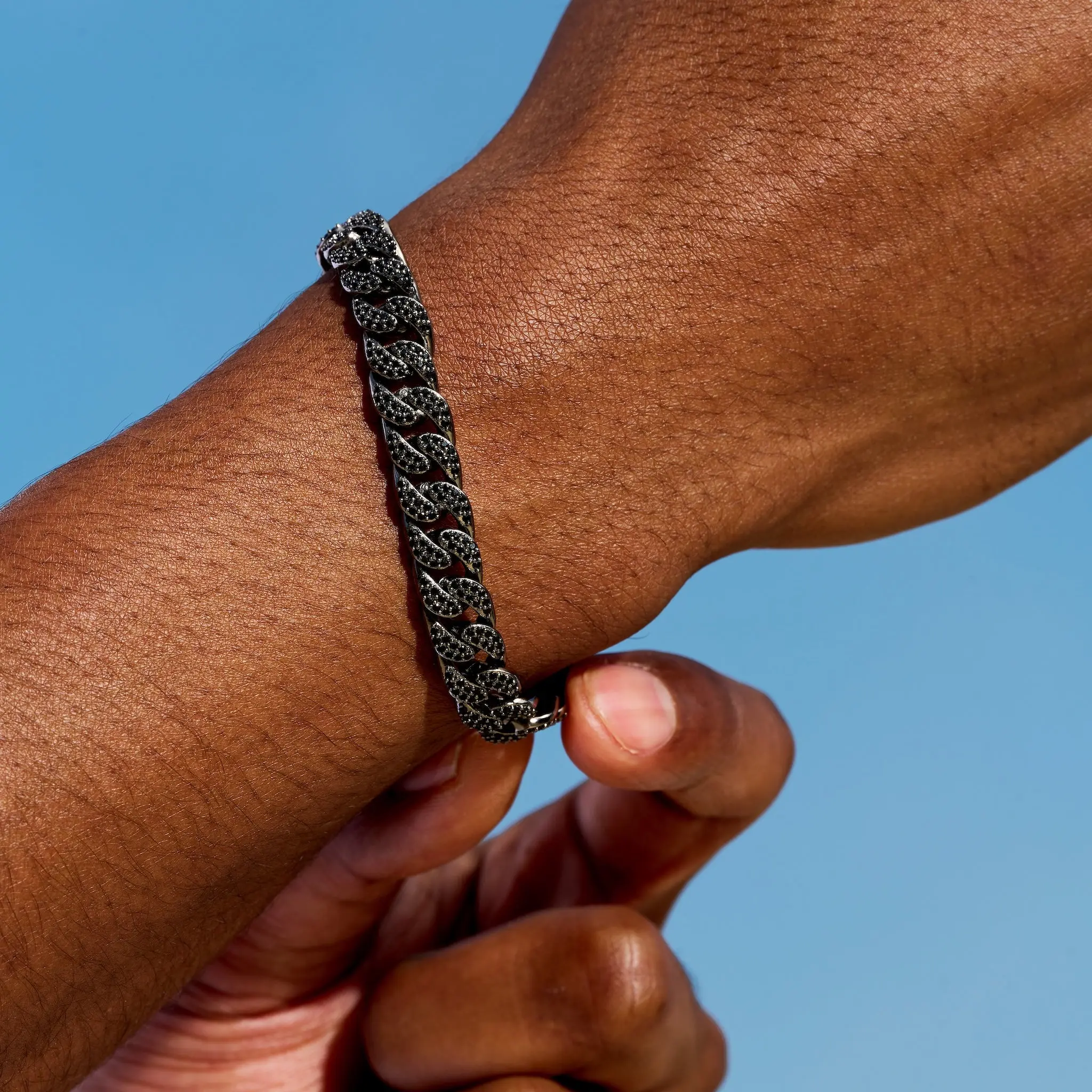 GLD Black Diamond Cuban Chain Bracelet in Black - 8.5mm - Perfect Gift #tiktokshopsummersale