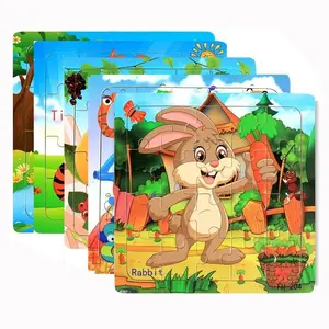 4 sets-20 pieces puzzle, children's cartoon wooden jigsaw puzzle, transportation animal series, Animal Shape Puzzle, creative cognitive puzzle, thinking and logic practice, focused training, kindergarten reward puzzle, gift