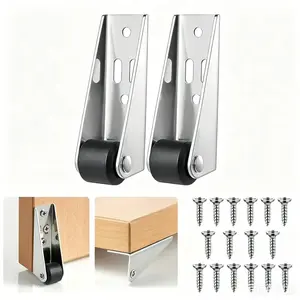 Vertical Track Roller Wheel Sliding Door Bottom Guide 2.91x2.68x0.83 Inch 1.23 Oz Nylon Wheel Aluminum Bracket Anti-Swing Door Stop For Barn Door Cabinet Wardrobe Smooth Quiet Sliding Replacement Part | Wear Resistant, Easy Installation